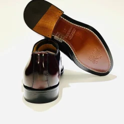 Scarpe di Maremma Stringata Fondo Cuoio Bordeaux Lucida Con Spunterbo*Uomo Stringate