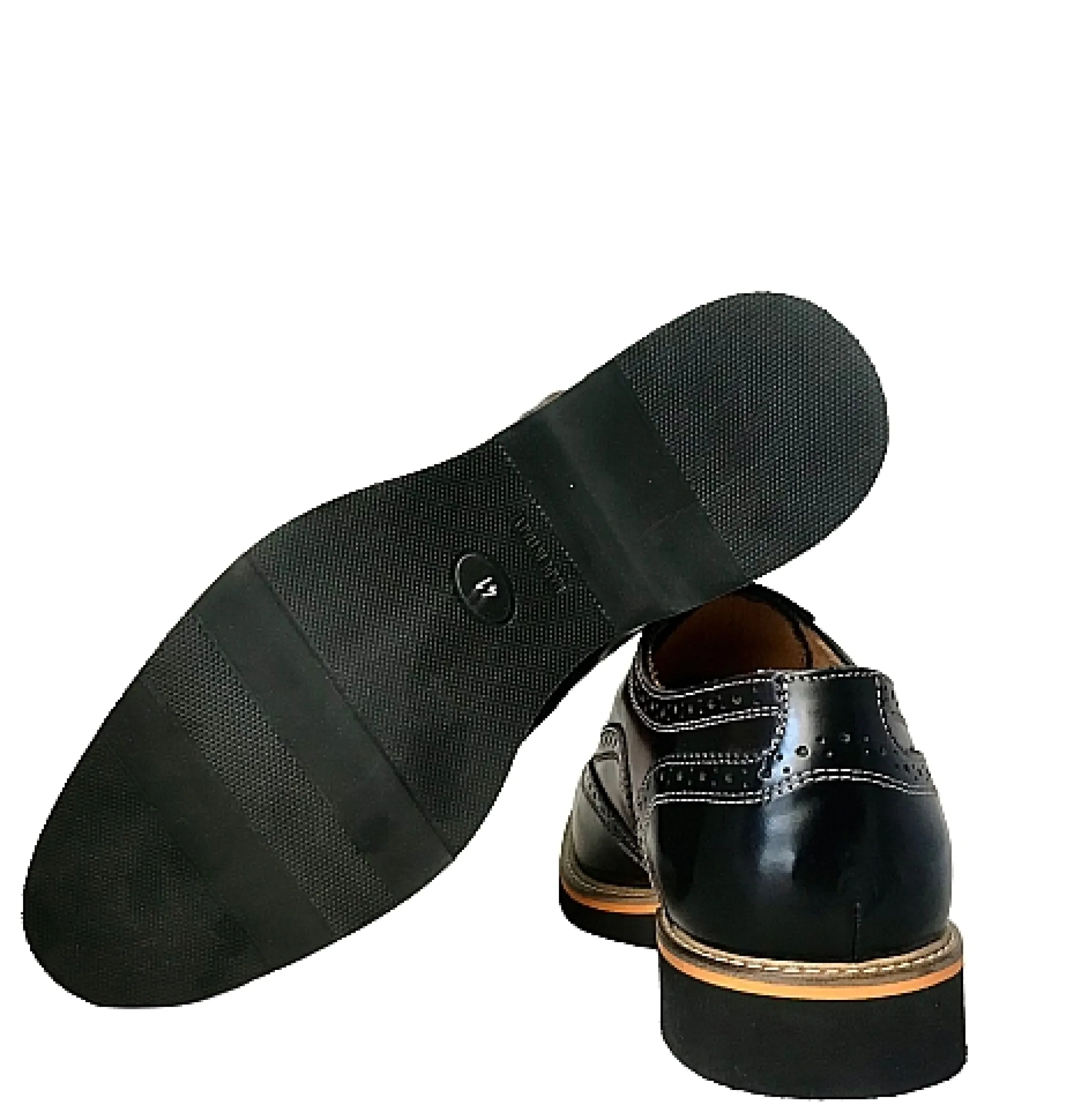 Scarpe di Maremma Stringata In Pelle Abrasivata Nera E Bordeaux Mod.P*Uomo Stringate