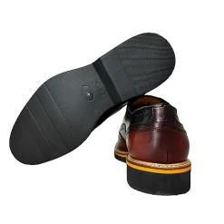 Scarpe di Maremma Stringata In Pelle Bordeaux E Verde Mod.V*Uomo Stringate