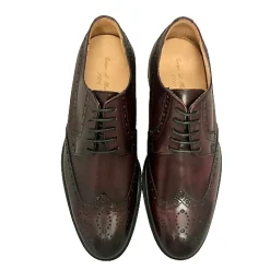 Scarpe di Maremma Stringata In Pelle Fondo Cuoio Duilio 2 Bordeaux*Uomo Stringate