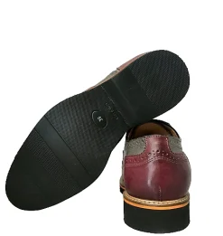 Scarpe di Maremma Stringata In Pelle Grigia E Bordeaux Mod.G*Uomo Stringate