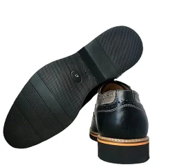 Scarpe di Maremma Stringata In Pelle Nera E Grigia Mod.H*Uomo Stringate