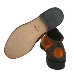Scarpe di Maremma Tazio In Pelle Marrone E Camoscio Arancione*Uomo Stivaletti