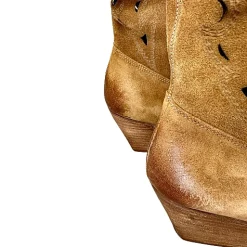 Scarpe di Maremma Texano Artigianale In Camoscio Laserato Cuoio*Donna Stivali