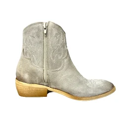 Scarpe di Maremma Texano Artigianale In Nabuk Spazzolato Grigio*Donna Tronchetti