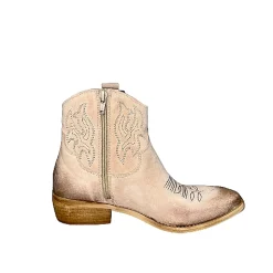 Scarpe di Maremma Texano Artigianale In Nabuk Spazzolato Cipria*Donna Tronchetti
