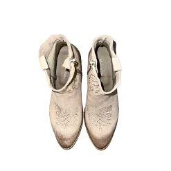 Scarpe di Maremma Texano Artigianale In Nabuk Spazzolato Cipria*Donna Tronchetti
