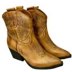 Scarpe di Maremma Texano Artigianale In Pelle Laserato Cuoio Basso*Donna Tronchetti