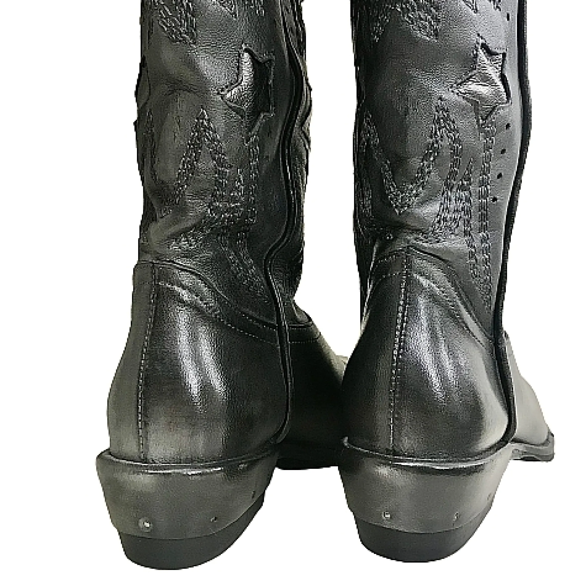 Scarpe di Maremma Texano Artigianale In Pelle Antracite Medio*Donna Stivali