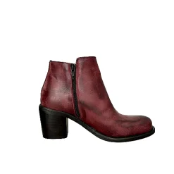 Scarpe di Maremma Tronchetto Artigianale Con Cerniera Spazzolato Bordeaux*Donna Tronchetti