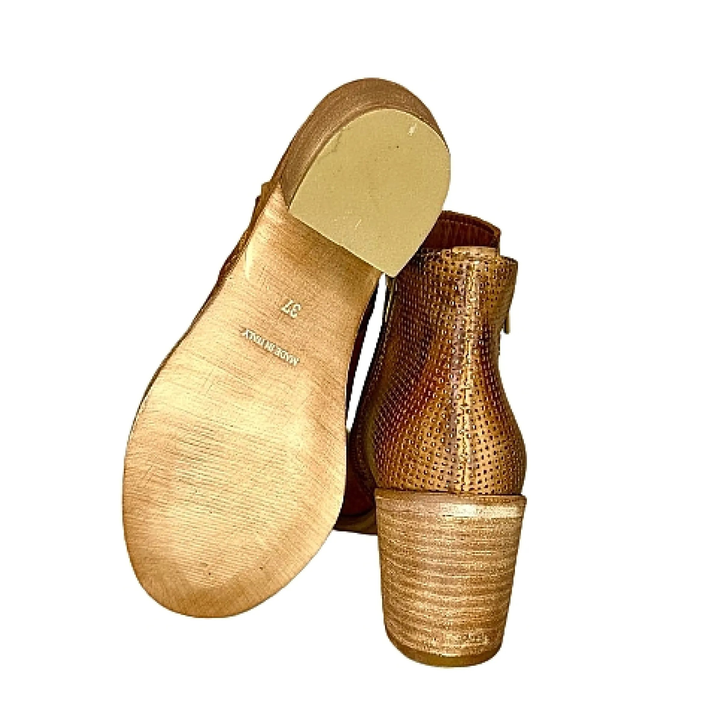 Scarpe di Maremma Tronchetto Color Cuoio Spazzolato Con Cerniera*Donna Tronchetti