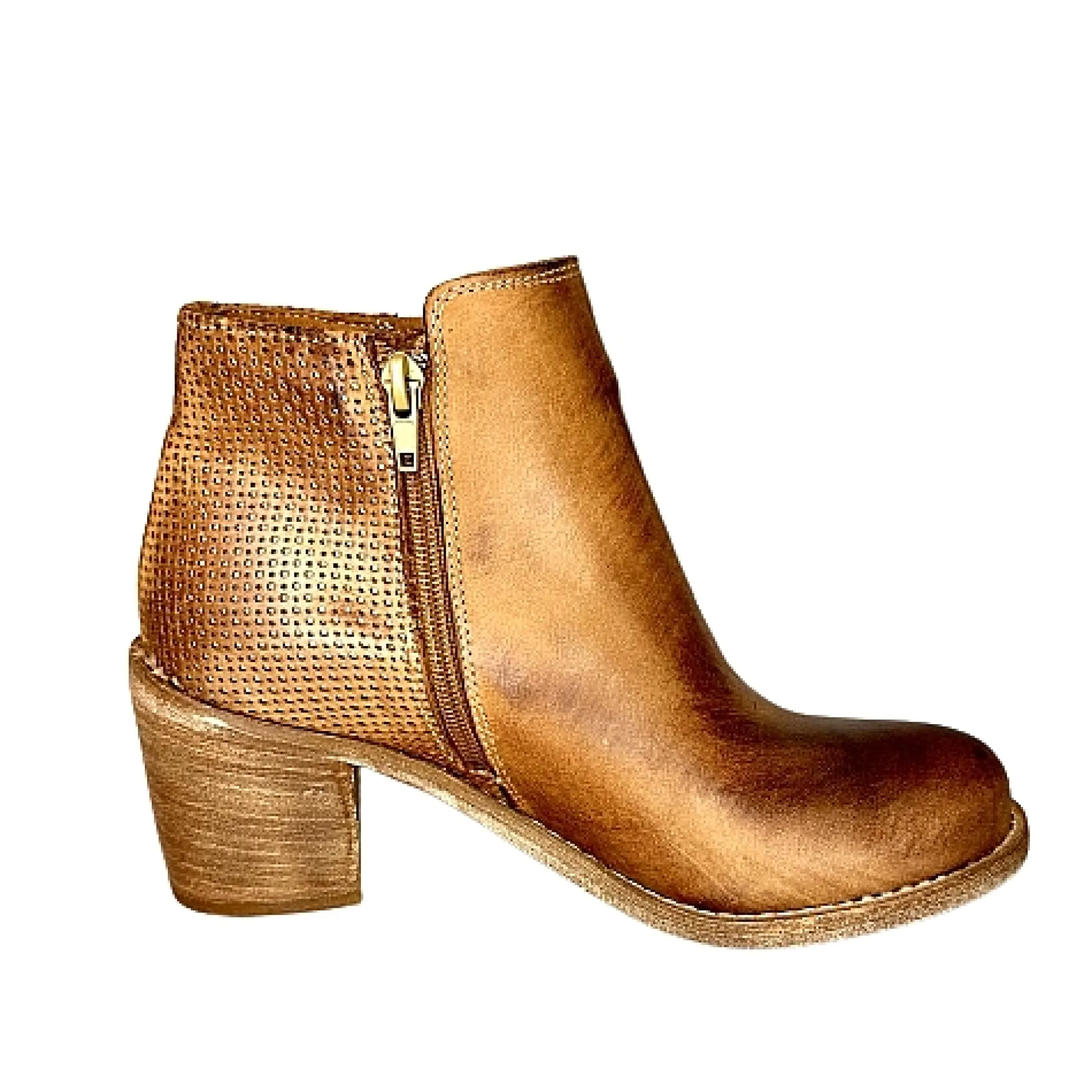 Scarpe di Maremma Tronchetto Color Cuoio Spazzolato Con Cerniera*Donna Tronchetti