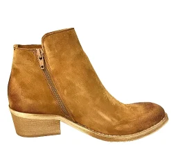 Scarpe di Maremma Tronchetto In Camoscio Cuoio Con Cerniera*Donna Tronchetti
