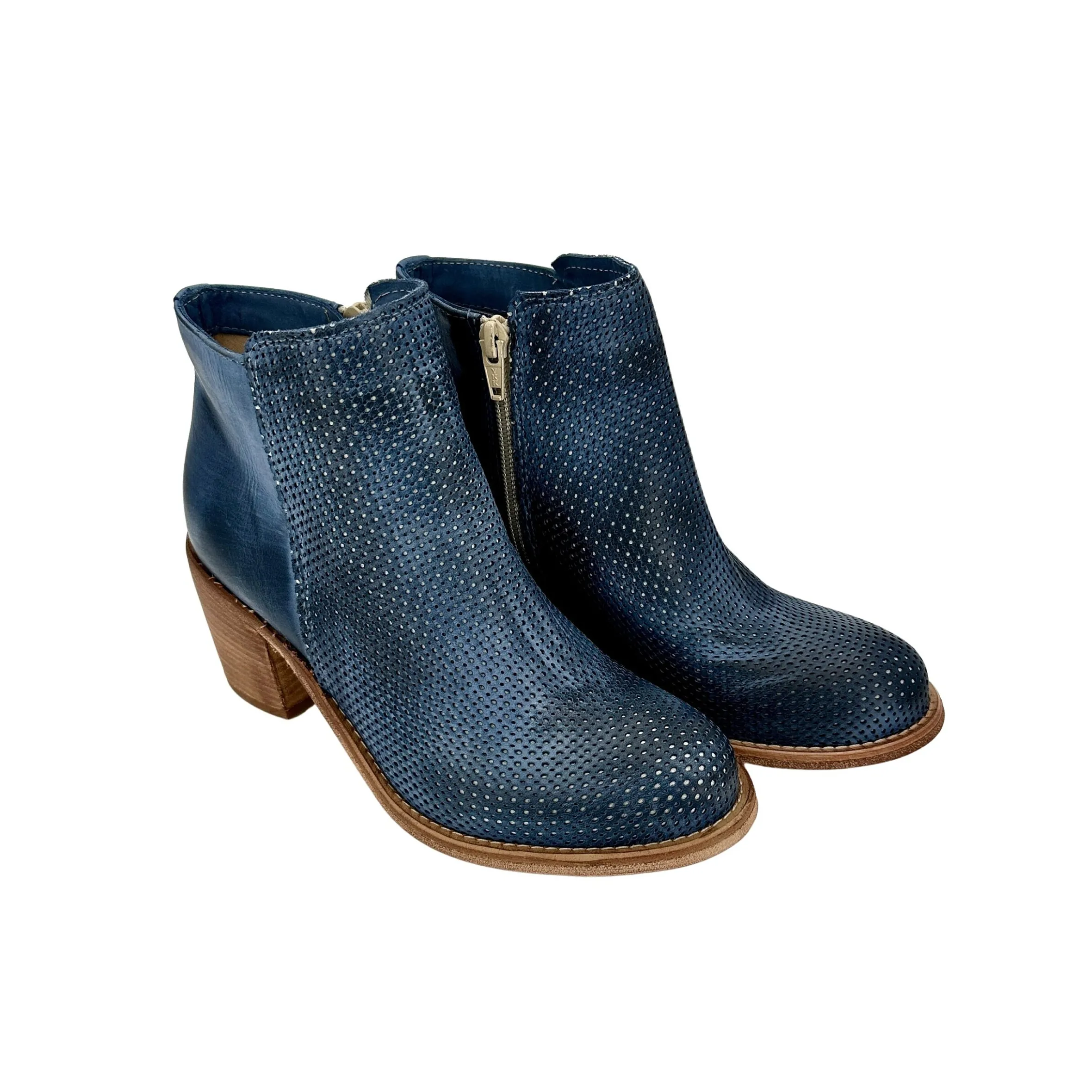 Scarpe di Maremma Tronchetto In Pelle Nabuk Spazzolato Jeans Con Cerniera*Donna Tronchetti