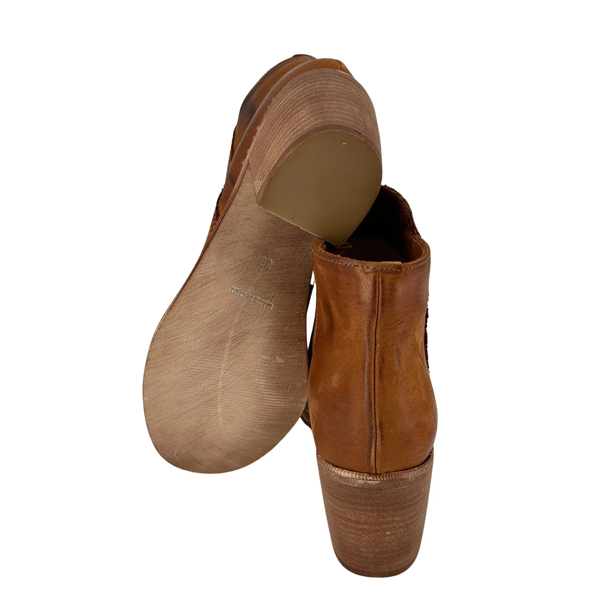 Scarpe di Maremma Tronchetto In Pelle Nabuk Spazzolato Cuoio Con Cerniera*Donna Tronchetti