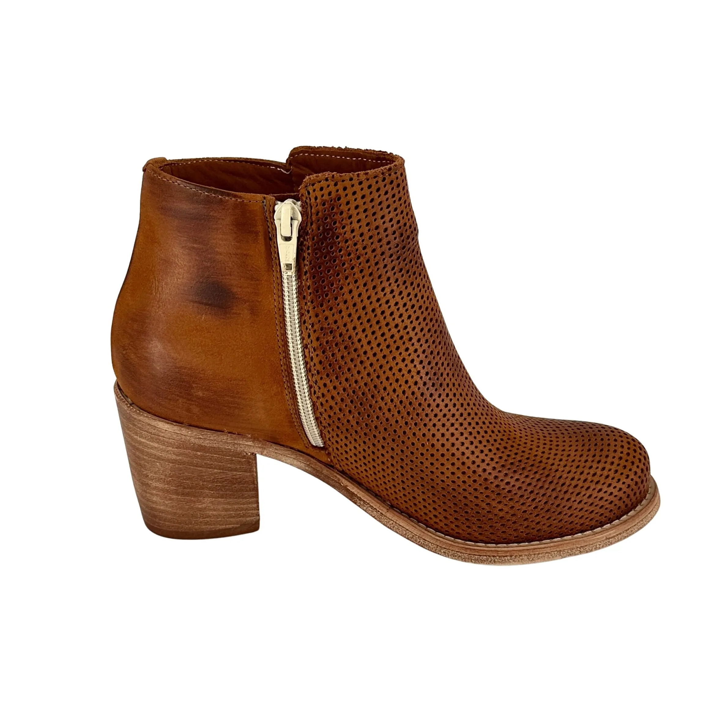 Scarpe di Maremma Tronchetto In Pelle Nabuk Spazzolato Cuoio Con Cerniera*Donna Tronchetti
