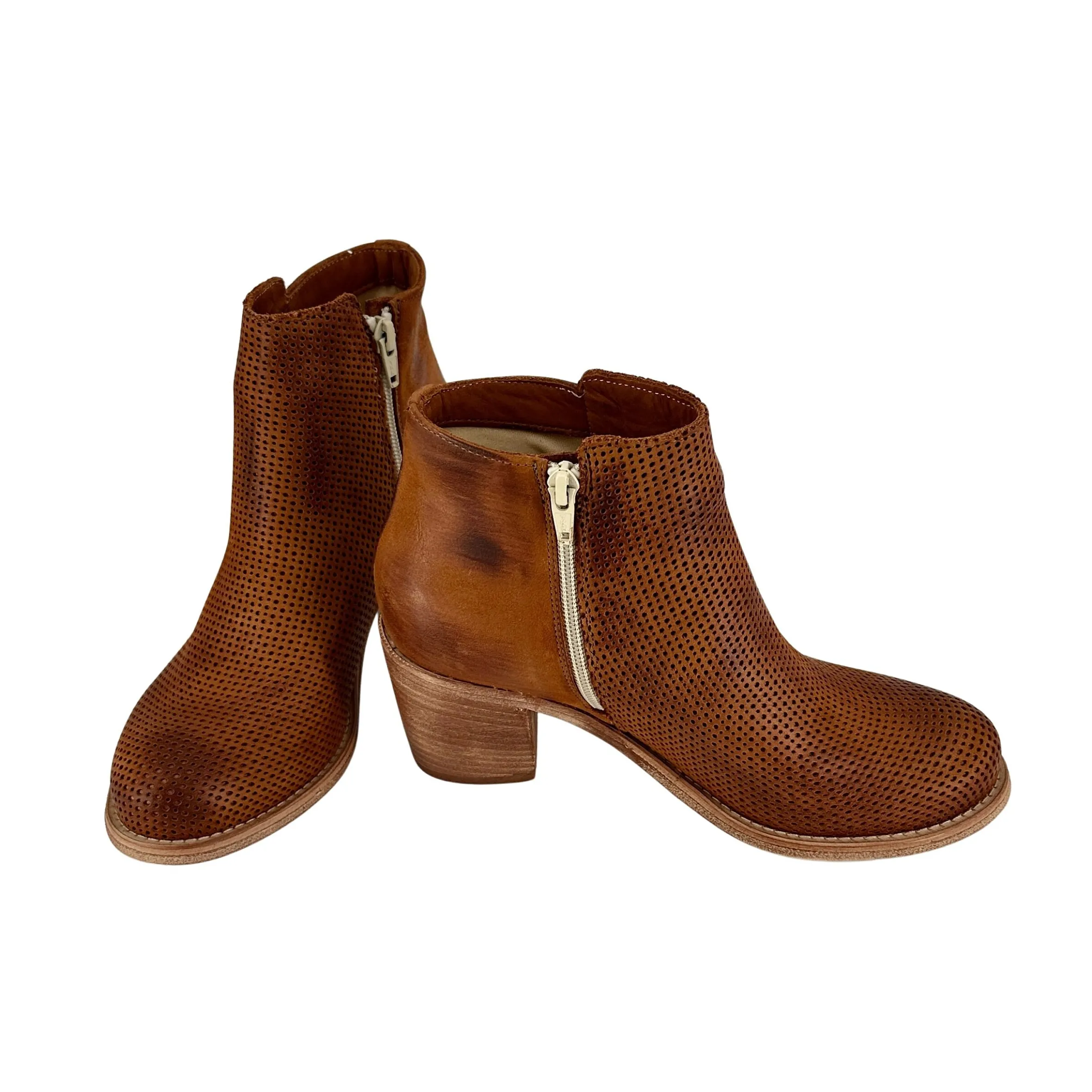 Scarpe di Maremma Tronchetto In Pelle Nabuk Spazzolato Cuoio Con Cerniera*Donna Tronchetti