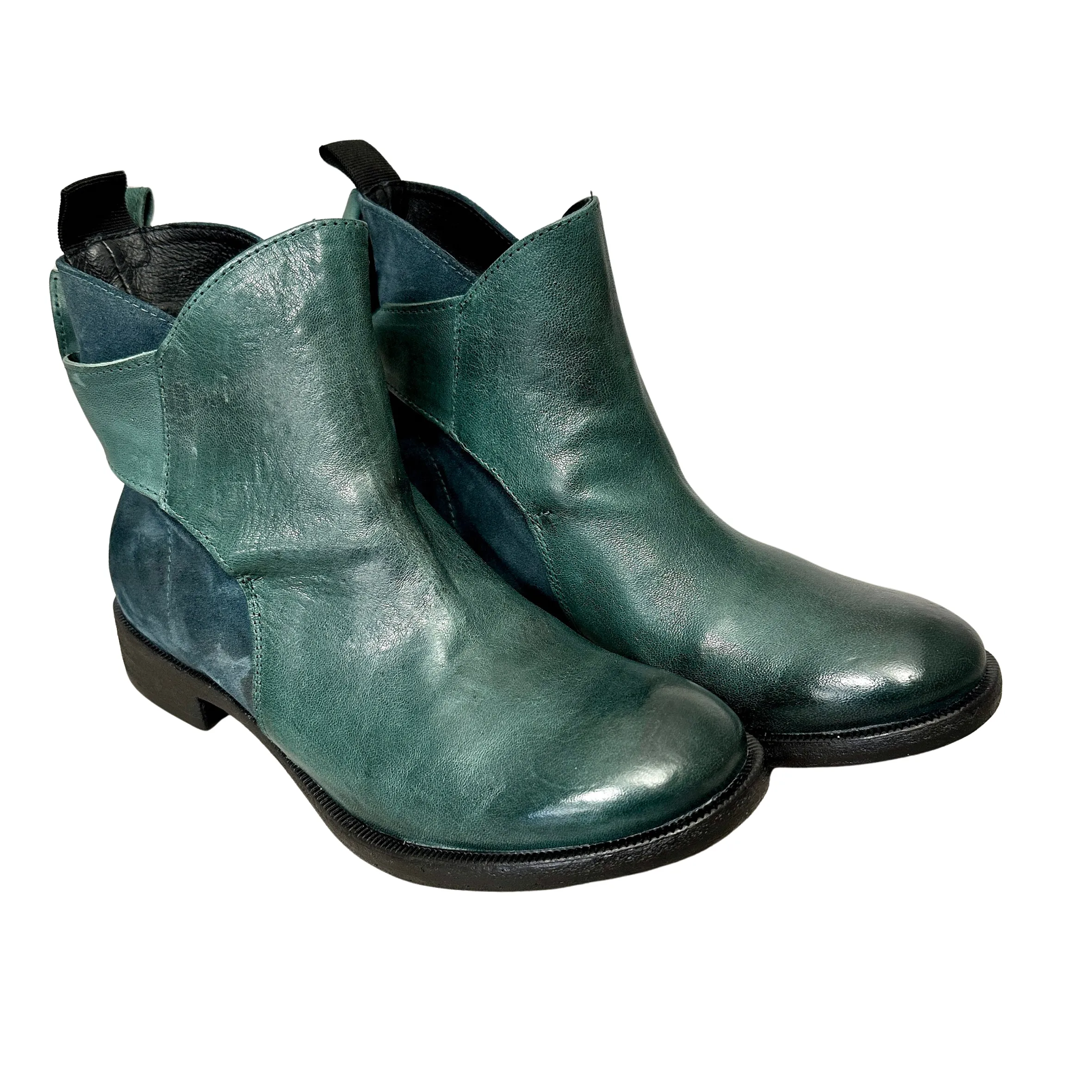 Scarpe di Maremma Tronchetto Petrolio In Pelle Tuffata Camarri 1916*Donna Stivali