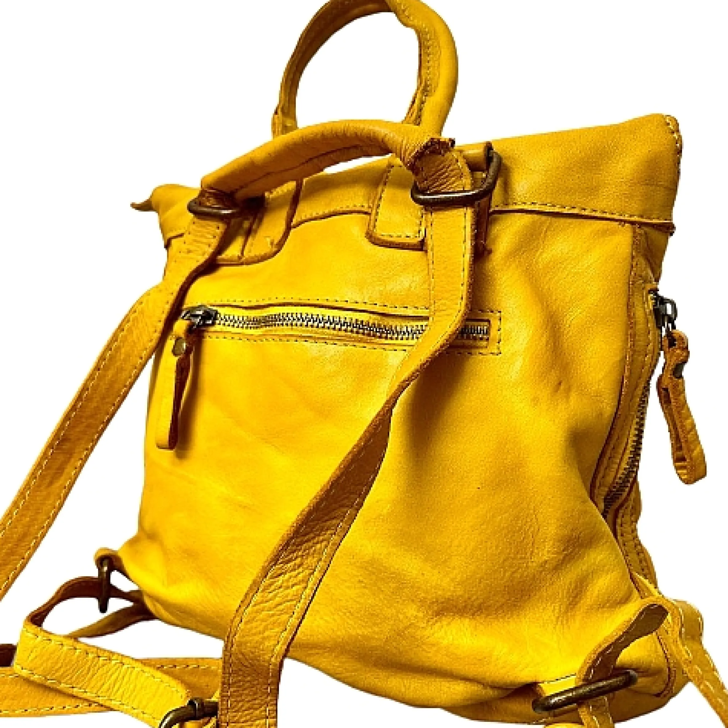 Scarpe di Maremma Zaino Artigianale In Pelle Lavata*Donna Zaini