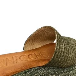 Scarpe di Maremma Zeppa Con Fascia In Rafia Kaki*Donna Sandali & Ciabatte